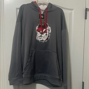 Russell Athletic Charcoal Hoodie with Bulldog Graphic